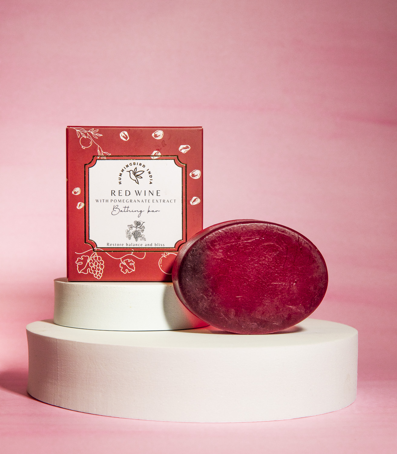 Red wine organic bathing bar with pomegranate extract